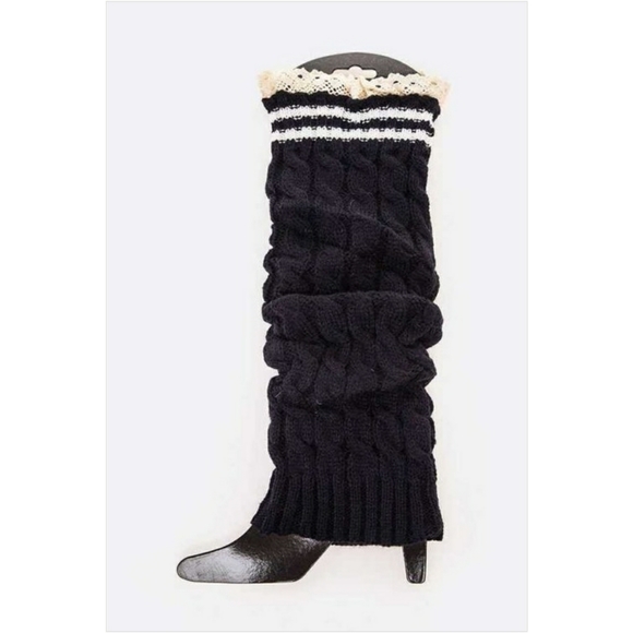 Accessories - NWT Lace Trim Leg Warmers | Navy Blue
